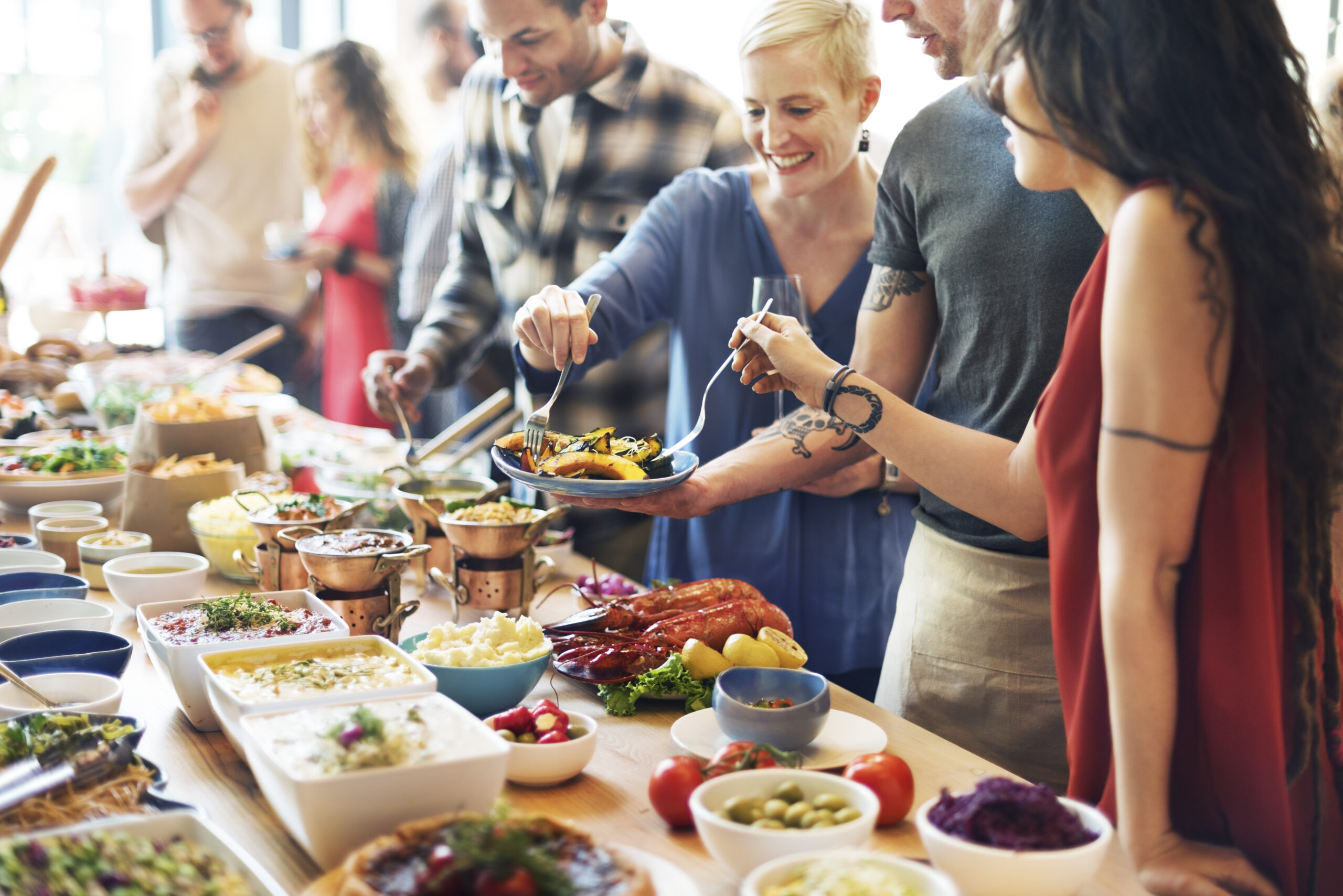 Food Buffet Catering Dining Eating Party Sharing Concept
